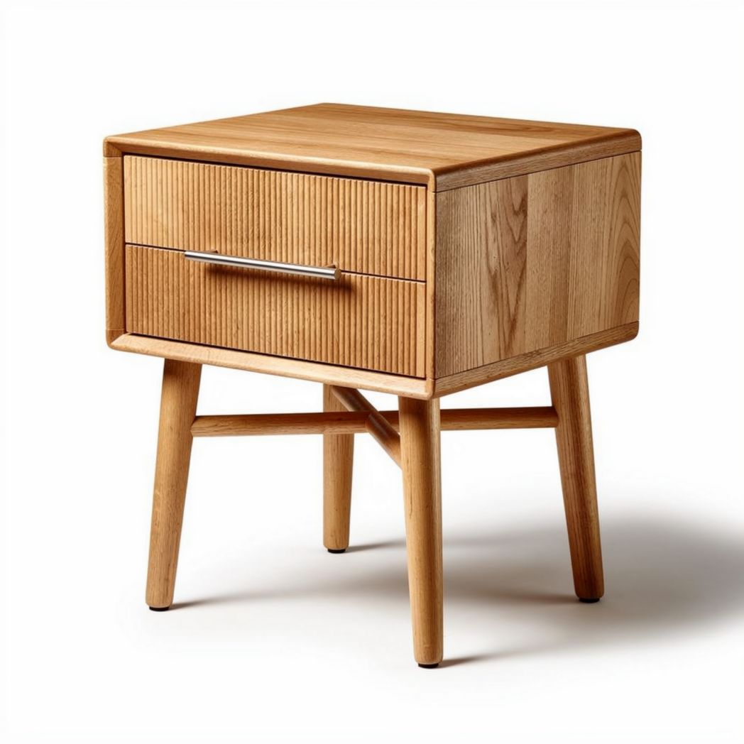 Mesa de cabeceira de madeira com gaveta 50 x 40 x 45cm em estilo moderno