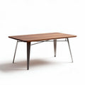 Mesa retangular de madeira com pernas de metal 160 x 80 x 75cm