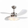 Ventilador de teto com luz em metal inox e lâmpadas LED 60 x 60 x 30cm