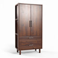 Armário de madeira escura com 2 portas e 2 gavetas 80 x 40 x 180cm