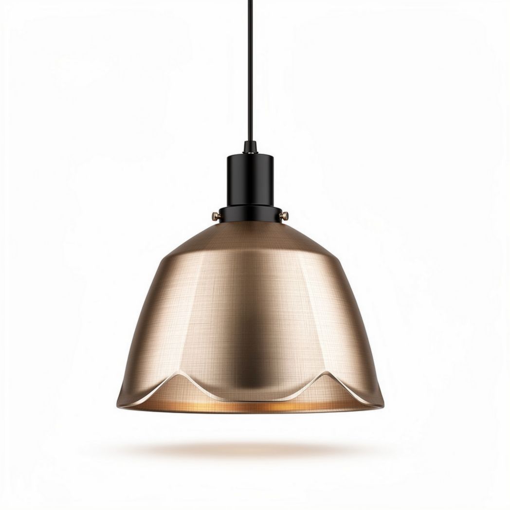 Luminária de pendurar em metal dourado 30 x 30 x 20cm para decoração interna